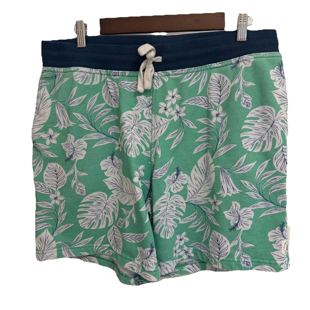 Chubbies Men’s XL 7" Lounge Shorts Tropical Hawaiian Green Print Casual Summer